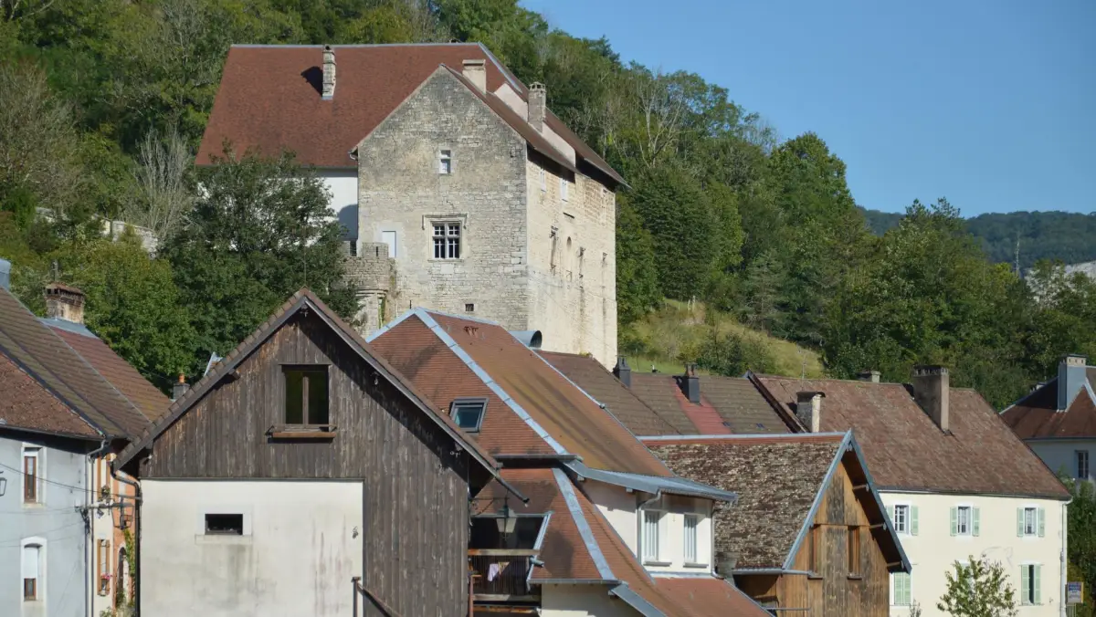 Toitures serrées d’un centre ancien de ville girondine